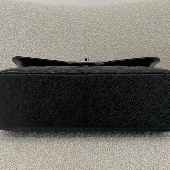 Authentic Chanel Classic Flap Jumbo Black Caviar Silver Hardware - Picture 12 of 16
